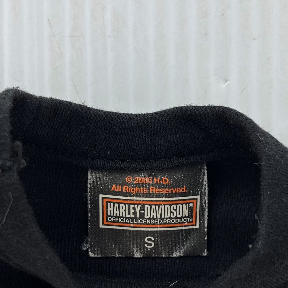 Harley Davidson Black Cotton Polyester Rhinestone Dog Shirt - Picture 3 of 4